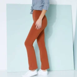 Legging bootcut uni, taille élastiquée