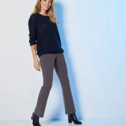 Legging bootcut uni, taille élastiquée