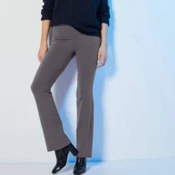 Legging bootcut uni, taille élastiquée