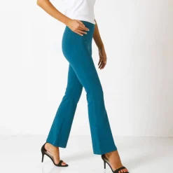 Legging bootcut uni, taille élastiquée