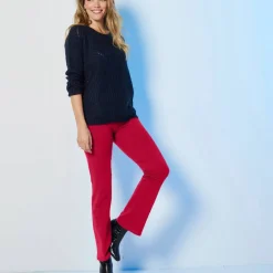 Legging bootcut uni, taille élastiquée