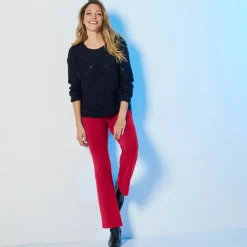 Legging bootcut uni, taille élastiquée