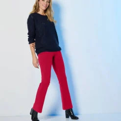 Legging bootcut uni, taille élastiquée