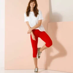 Legging corsaire uni maille stretch
