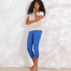 Legging 3/4 macramé, taille élastiquée