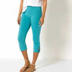 Legging 3/4 macramé, taille élastiquée