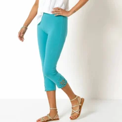 Legging 3/4 macramé, taille élastiquée