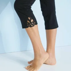 Legging 3/4 macramé, taille élastiquée