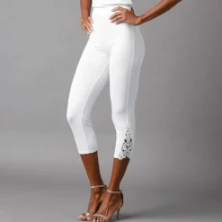 Legging 3/4 macramé, taille élastiquée