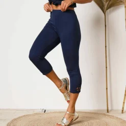 Legging 3/4 macramé, taille élastiquée