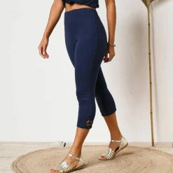 Legging 3/4 macramé, taille élastiquée