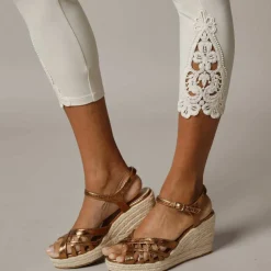 Legging 3/4 macramé, taille élastiquée