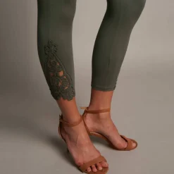 Legging 3/4 macramé, taille élastiquée