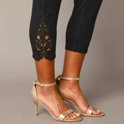 Legging 3/4 macramé, taille élastiquée