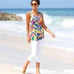 Legging 3/4 maille taille élastiquée