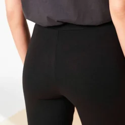 Legging plis piqués, taille élastiquée