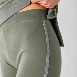 Legging uni bande côté brillante, maille