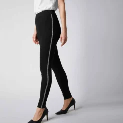 Legging uni bande côté brillante, maille