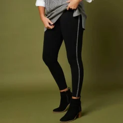 Legging uni bande côté brillante, maille