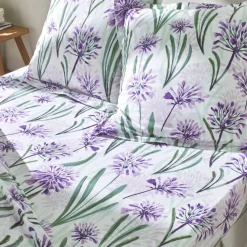 Linge de lit Agapanthe en coton imprimé fleurs