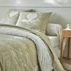 Linge de lit Anceny imprimé coeur - coton