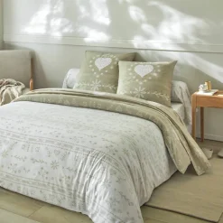 Linge de lit Anceny imprimé coeur - coton