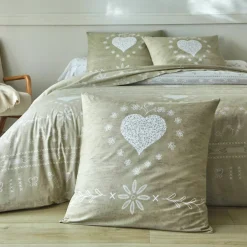 Linge de lit Anceny imprimé coeur - coton