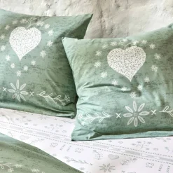 Linge de lit Anceny imprimé coeur - coton