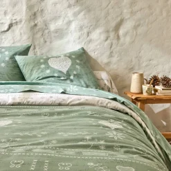 Linge de lit Anceny imprimé coeur - coton