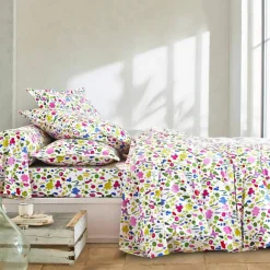 Linge de lit Aquarelle coton imprimé fleuri
