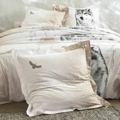 Linge de lit Artic imprimé chien-loup - coton