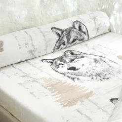 Linge de lit Artic imprimé chien-loup - coton