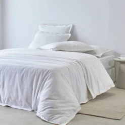Linge de lit blanc finition bourdon Colombine®