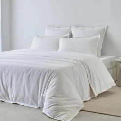 Linge de lit blanc finition bourdon Colombine®