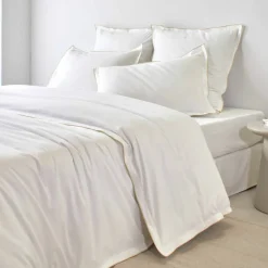 Linge de lit blanc finition bourdon Colombine®