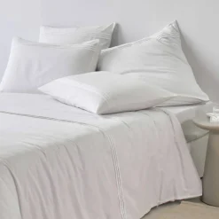 Linge de lit blanc plis plats Colombine®