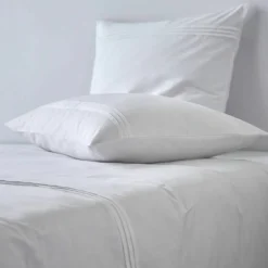 Linge de lit blanc plis plats Colombine®