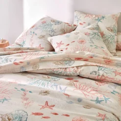 Linge de lit Coraux en coton imprimé