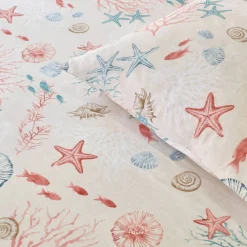 Linge de lit Coraux en coton imprimé