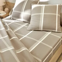 Linge de lit César en coton imprimé carreaux
