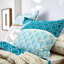 Linge de lit Eddy en coton à motifs graphiques