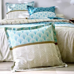 Linge de lit Eddy en coton à motifs graphiques