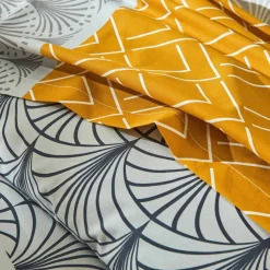 Linge de lit Eddy en coton à motifs graphiques
