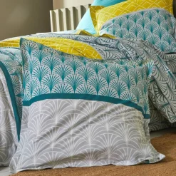 Linge de lit Eddy en coton à motifs graphiques