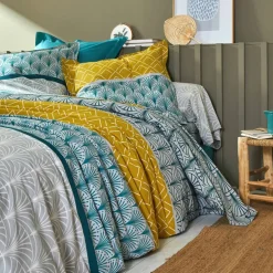 Linge de lit Eddy en coton à motifs graphiques