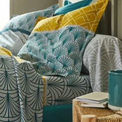 Linge de lit Eddy en coton à motifs graphiques