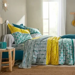 Linge de lit Eddy en coton à motifs graphiques