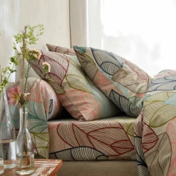 Linge de lit Elsa en polycoton à motifs feuilles