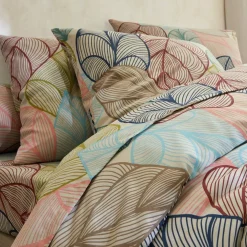 Linge de lit Elsa en polycoton à motifs feuilles