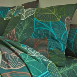 Linge de lit Elsa en polycoton à motifs feuilles